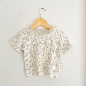 Floral Patterned Kids Shirt - White and Yellow
